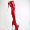 Pleaser - FLAMINGO3063 Platform Overknee Boots - Pole dance shoes - Red Product image